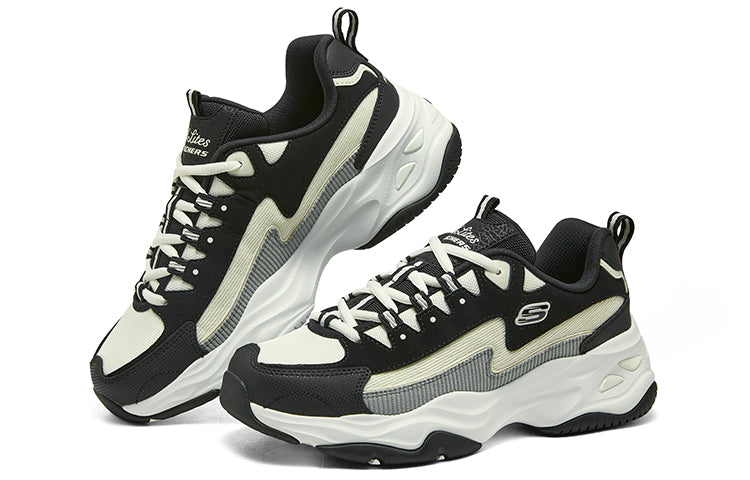 (WMNS) Skechers DLITES 1.0 'Black Beige' 896282-BKNT