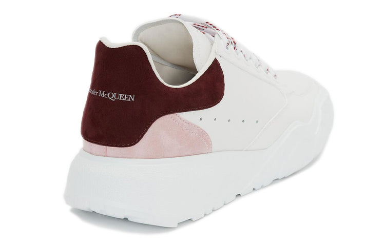 (WMNS) Alexander McQueen Court Trainer 'White Pink Burgundy' 633915WHZ9B9634