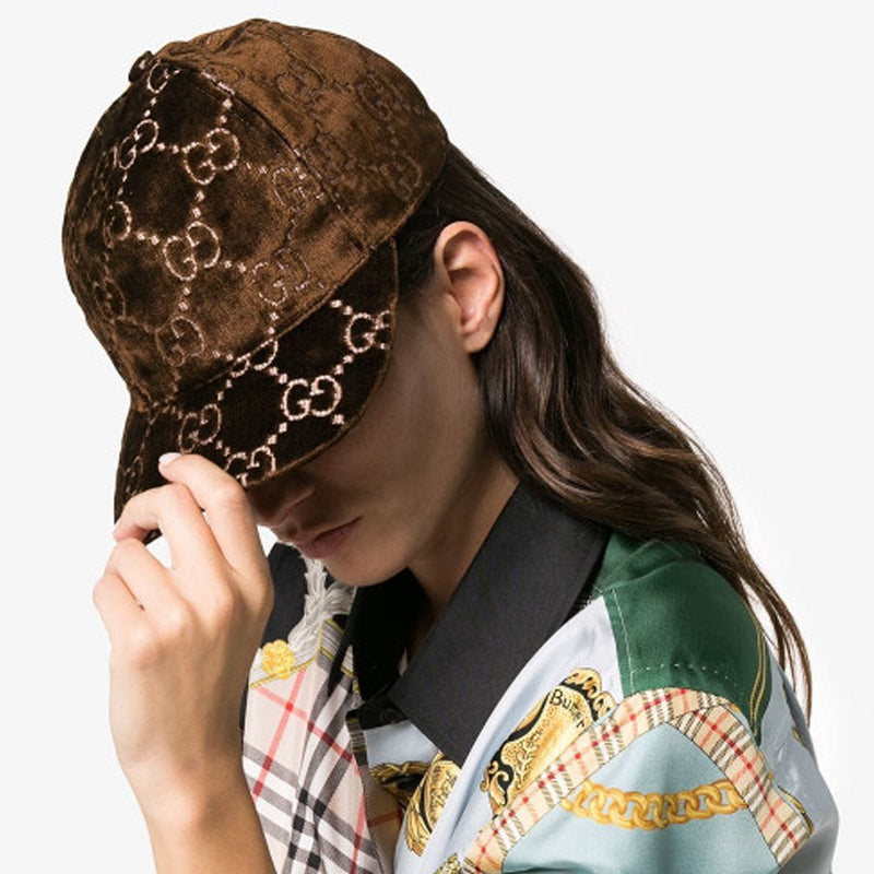 Gucci Velvet GG Logo Baseball Hat 'Brown' 527075-3HD87-2065