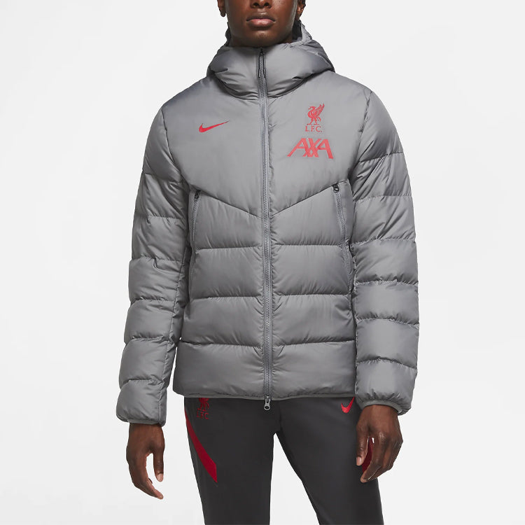 Nike Strike Printing Pattern hooded down Jacket Gray DA6665-087