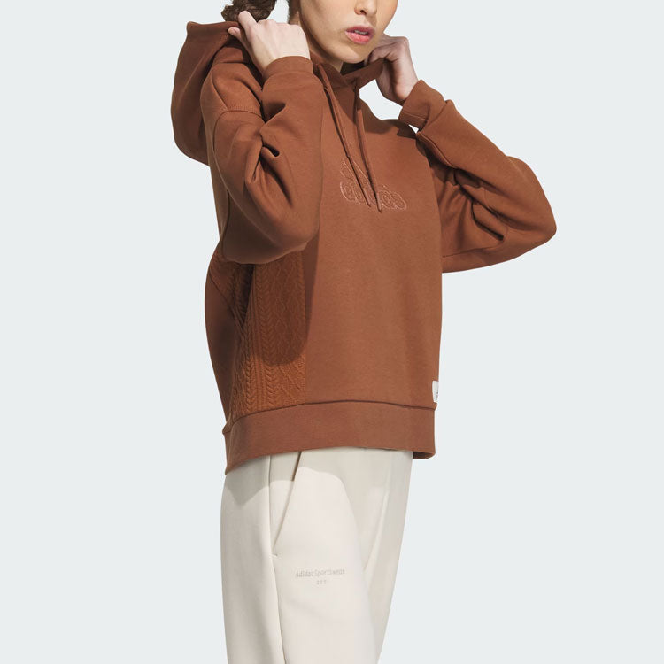 (WMNS) adidas Lounge Hooded Sweatshirt 'Brown' IP0755