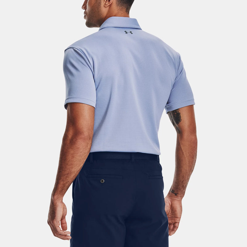 Men's Under Armour Tech Golf Breathable Sports Short Sleeve Polo Shirt Blue 1290140-420