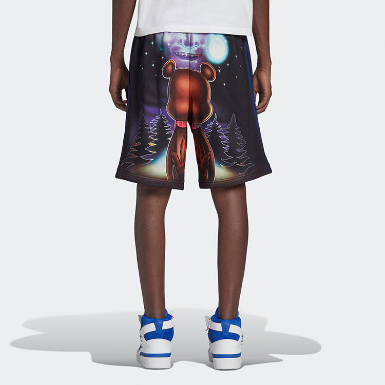 adidas originals x Kerwin Frost Crossover Cartoon Printing Loose Sports Shorts Black HG8777