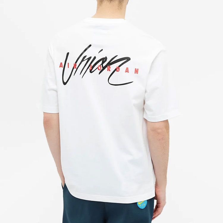 Air Jordan x Union LA Dunk Printing Sports Round Neck T-Shirt Asia Sizing 'White' CZ1458-100