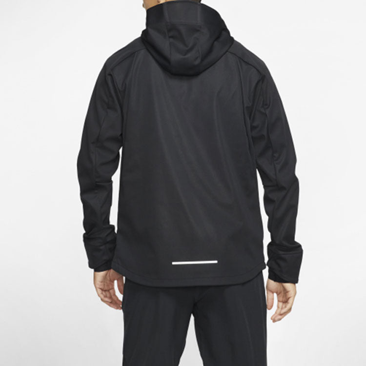 Nike Shield Reflective Zipper Sports Hooded Jacket Black BV4881-010