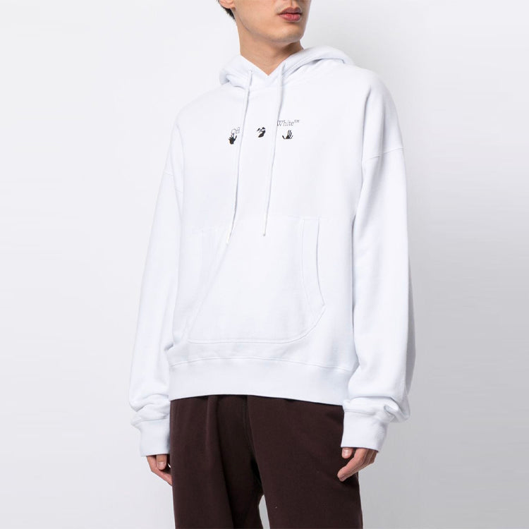 Off-White FW21 Logo Printing Long Sleeves Loose Fit White OMBB073S21FLE0010110