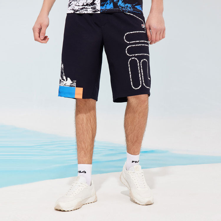 FILA Logo Printing Casual Sports Shorts Blue F11M128607F-NV