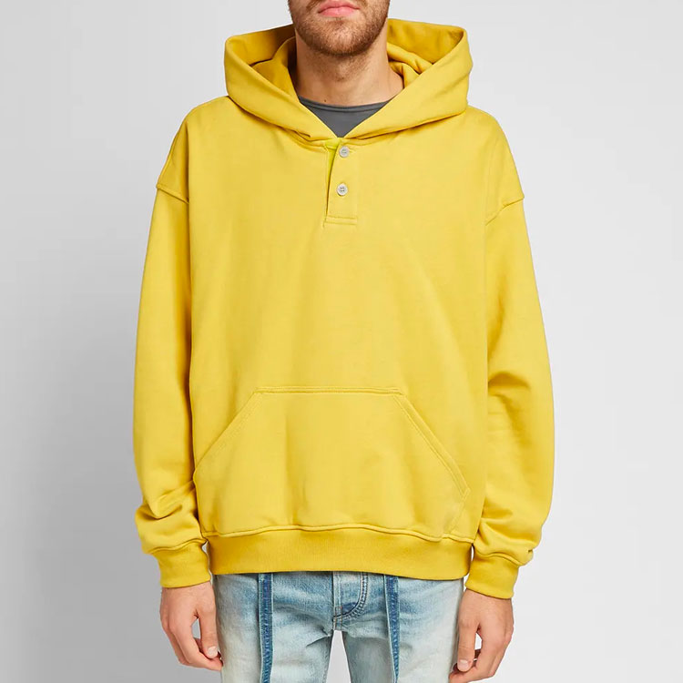 Fear of God Essentials Everyday Henley hooded Button Unisex Yellow FOG-FW19-22