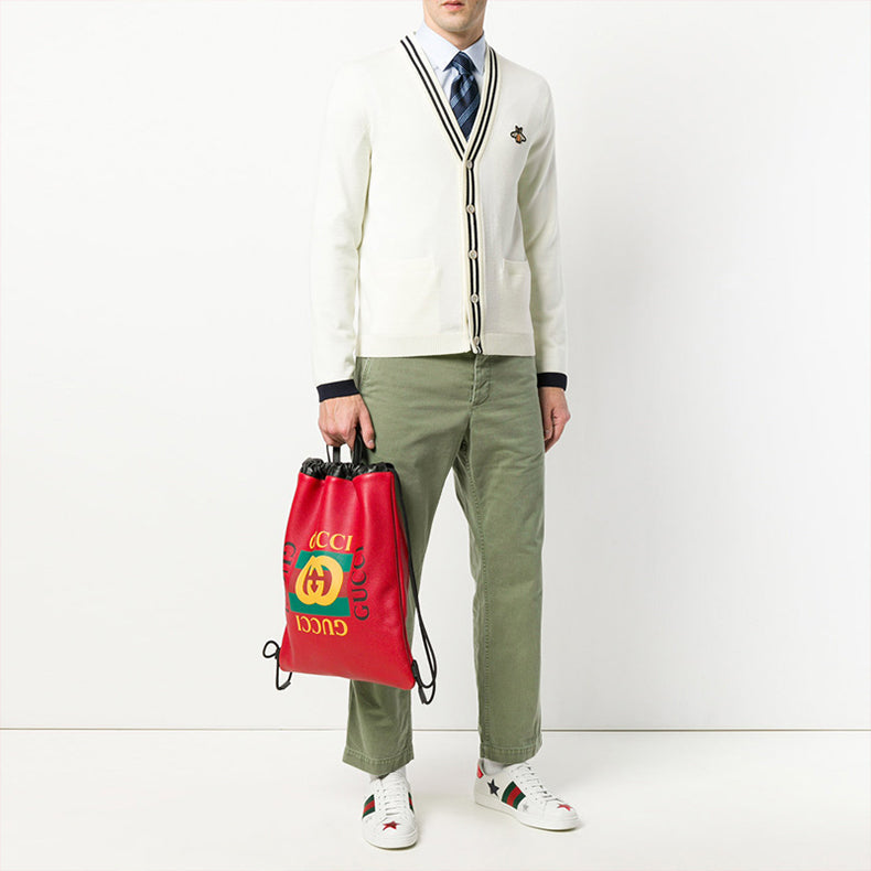 Gucci GG logo Flower-Print Backpack Men's Red 516639-0GDBT-6462