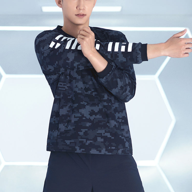 FILA Athletics Camouflage Printing Round Neck Pullover Sports Black A11M031224F-PT
