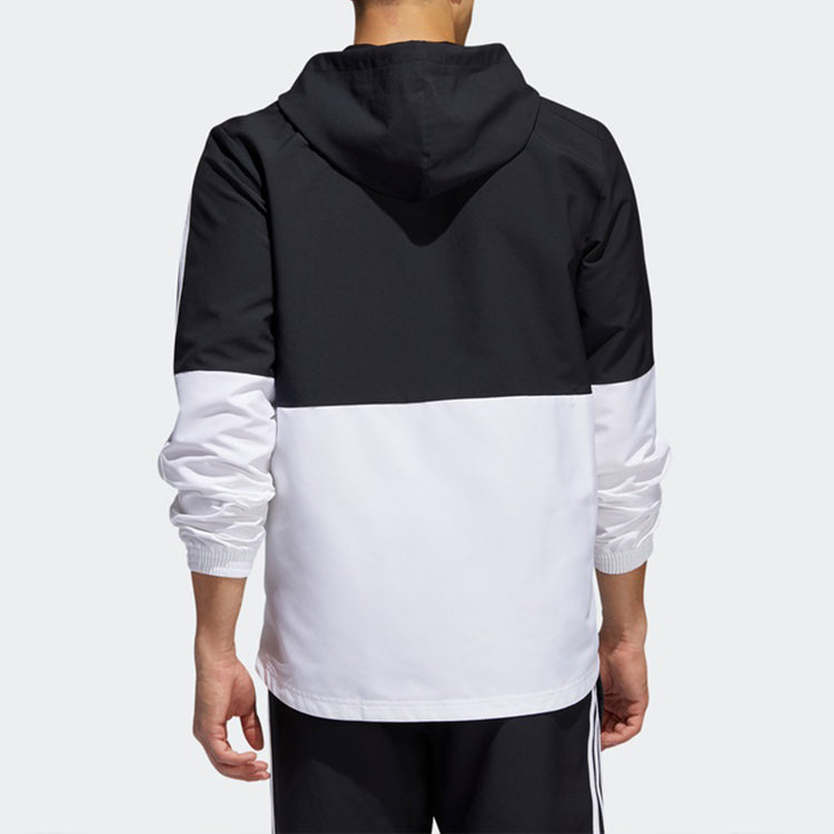 adidas E 3S WB WVN CB Running Training Sports Hooded Jacket Black White FI8169