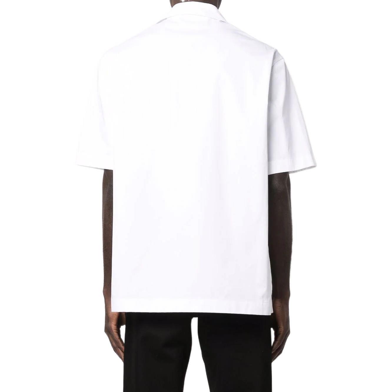 Off-White Printing Solid Color Short Sleeve Shirt White OMGA226C99FAB0020110