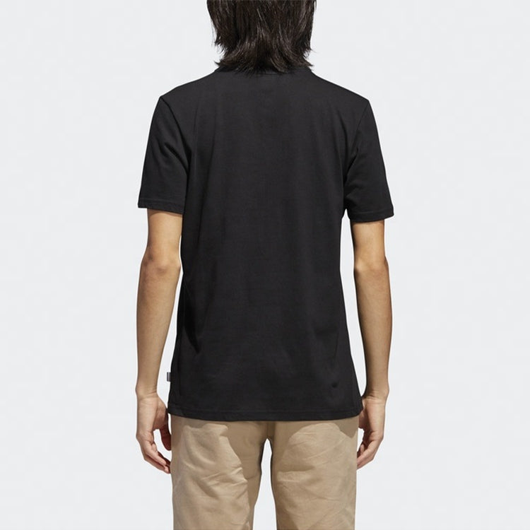 adidas originals Logo Round Neck Sports Short Sleeve Black CW2339