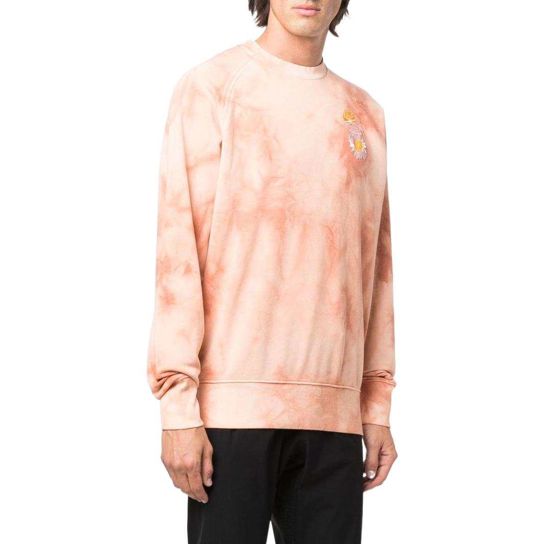 Men's Nike Sportswear Tie Dye Chest Pattern Printing Round Neck Pullover Long Sleeves Orange Pink DM5010-657