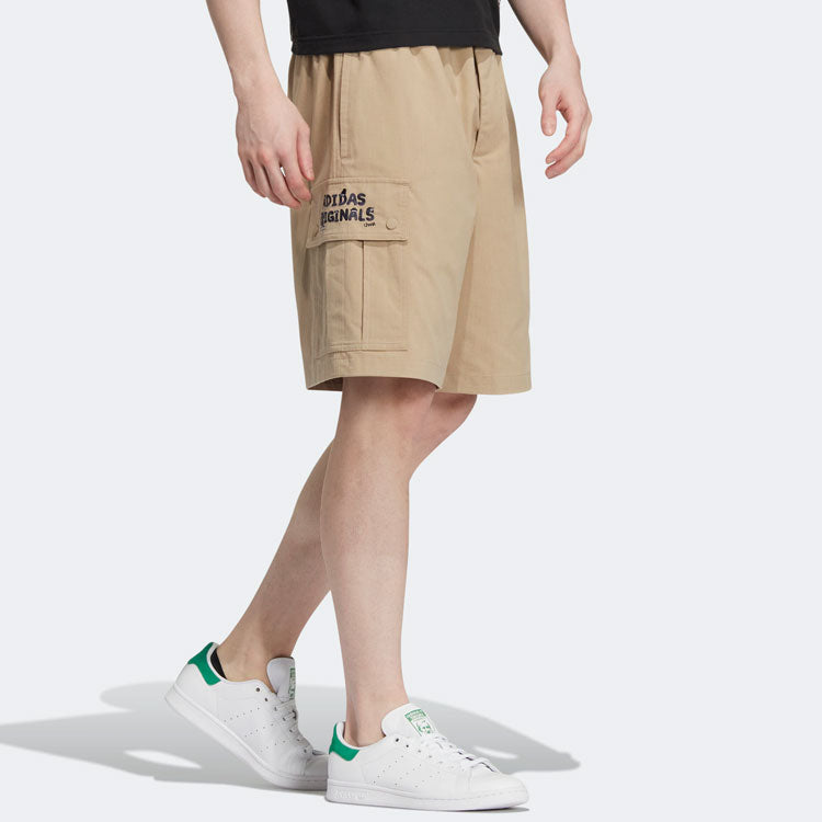 adidas originals x Charr Morita Crossover Logo Printing Straight Loose Shorts Brown HR3465