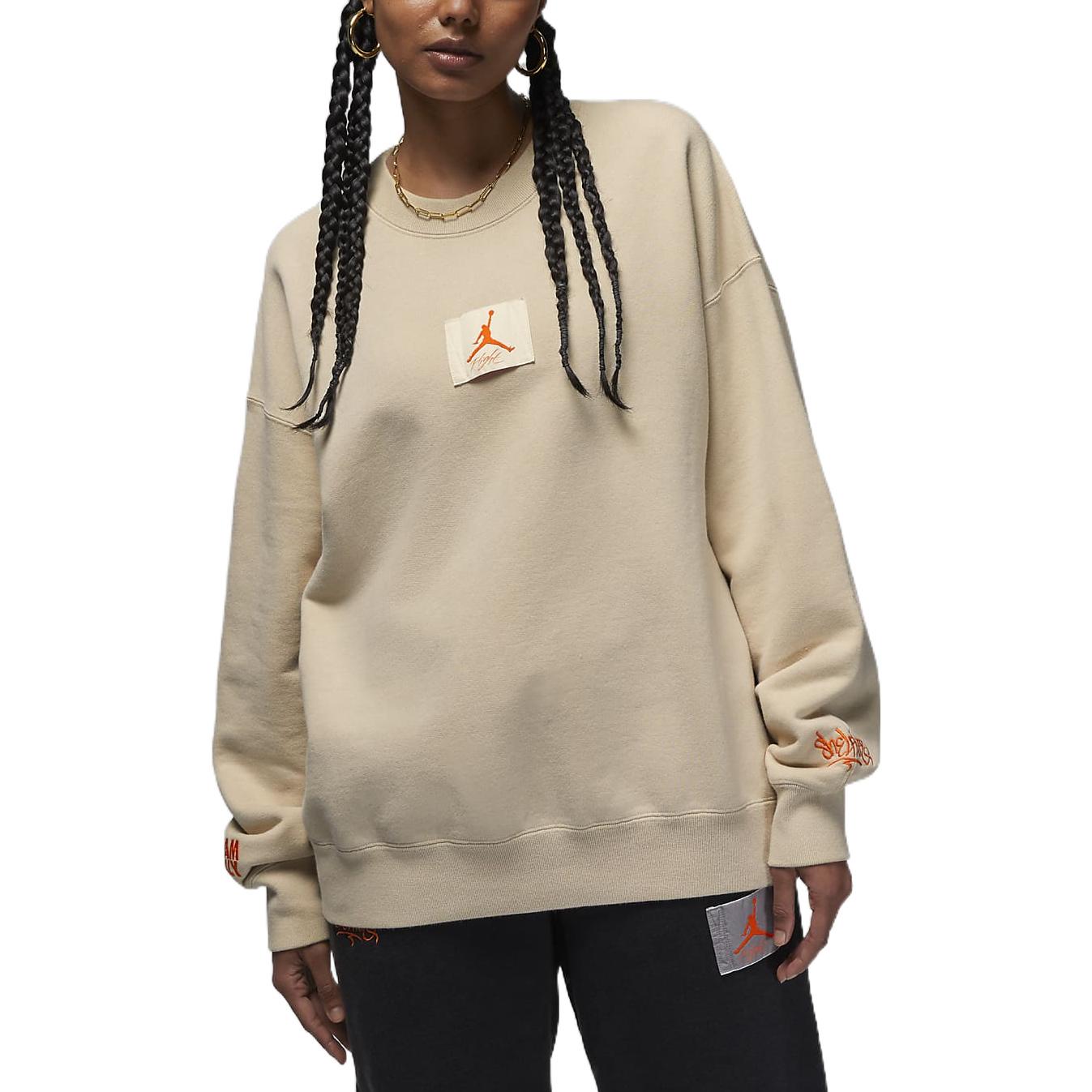 (WMNS) Air Jordan x Shelflife Crew-Neck Sweatshirt 'Tan' DV7014-206