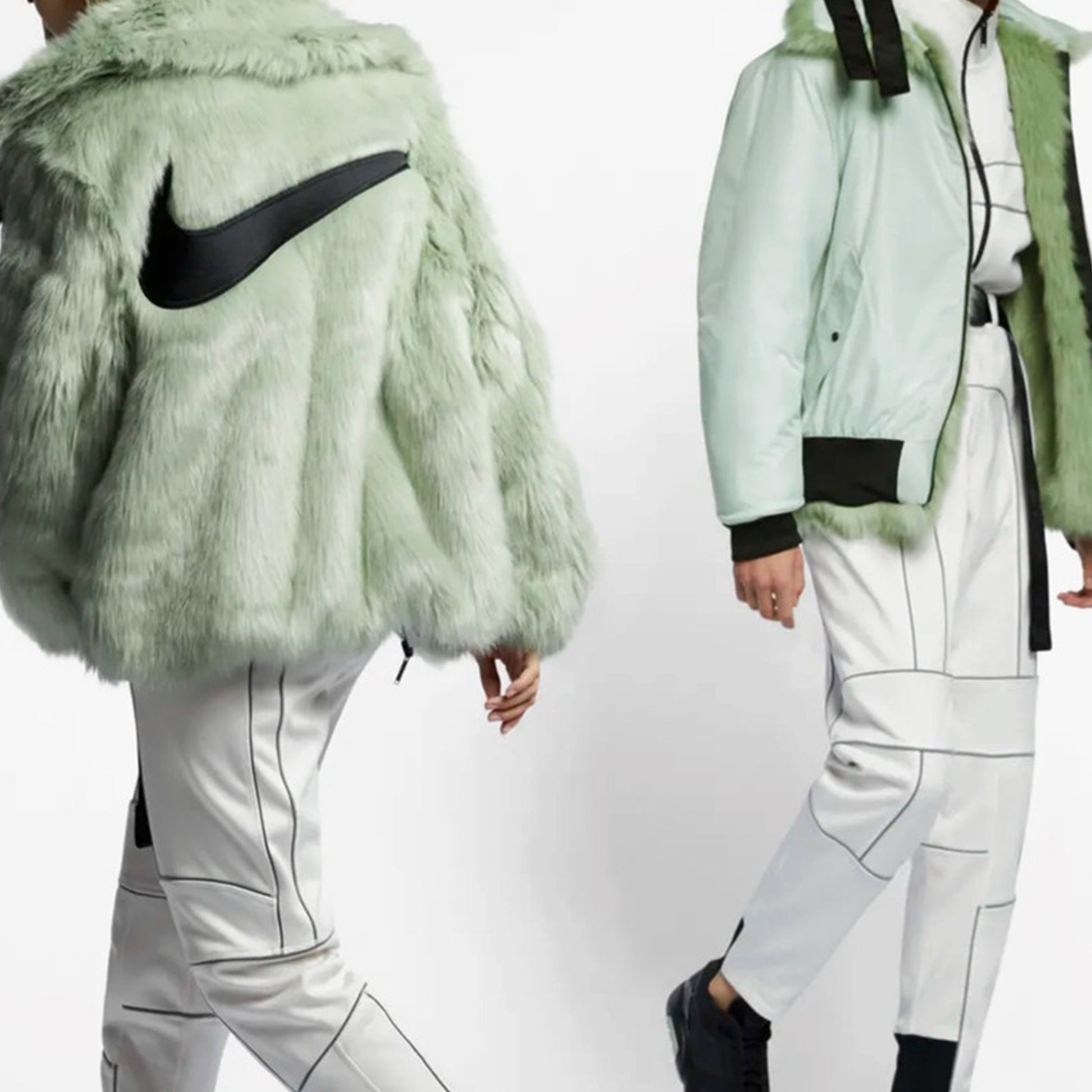 Nike x Ambush Faux-Fur Nrg Ca Jacket Crossover fur Couple Style Green AQ9225-390