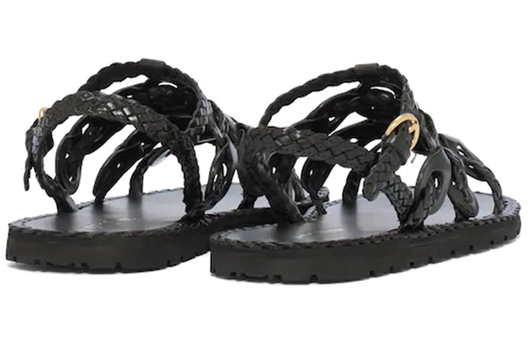 (WMNS) PRADA Braided Leather Sandals 'Black' 1X186M_027_F0002_F_A015