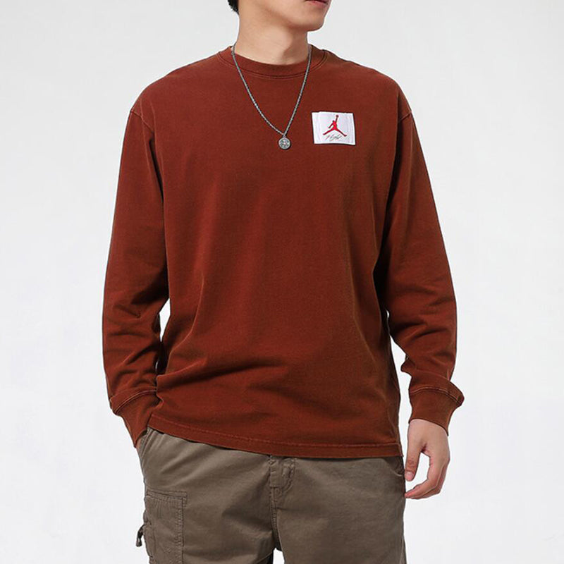 Air Jordan Logo Print Crew-neck Sports 'Flight Burgundy' DD0966-288