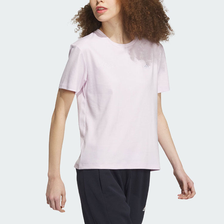 (WMNS) adidas Short Sleeve Cotton Top 'Pink' IP7098