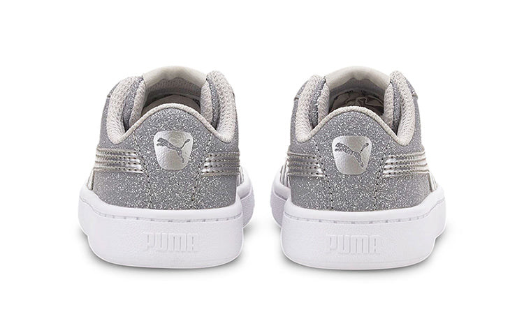 (TD) PUMA Vikky V2 Glitz Casual Board Shoes Grey/White 370626-03
