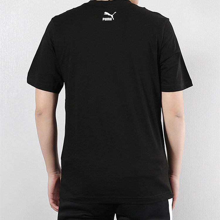 PUMA Leopard print Pattern Casual Sports Breathable Short Sleeve Black 579507-01