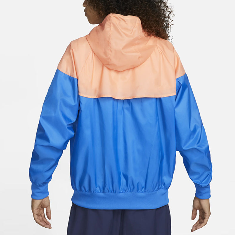 Nike Colorblock Zipper Windproof Hooded Jacket Blue DA0001-403