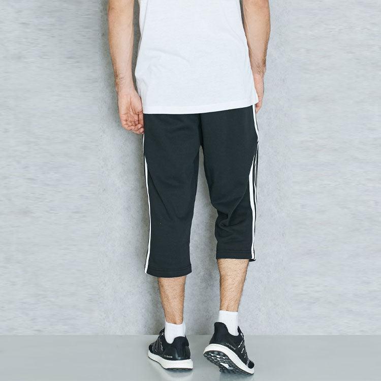 adidas Classic Stripe Casual Cropped Pants Black BK7472