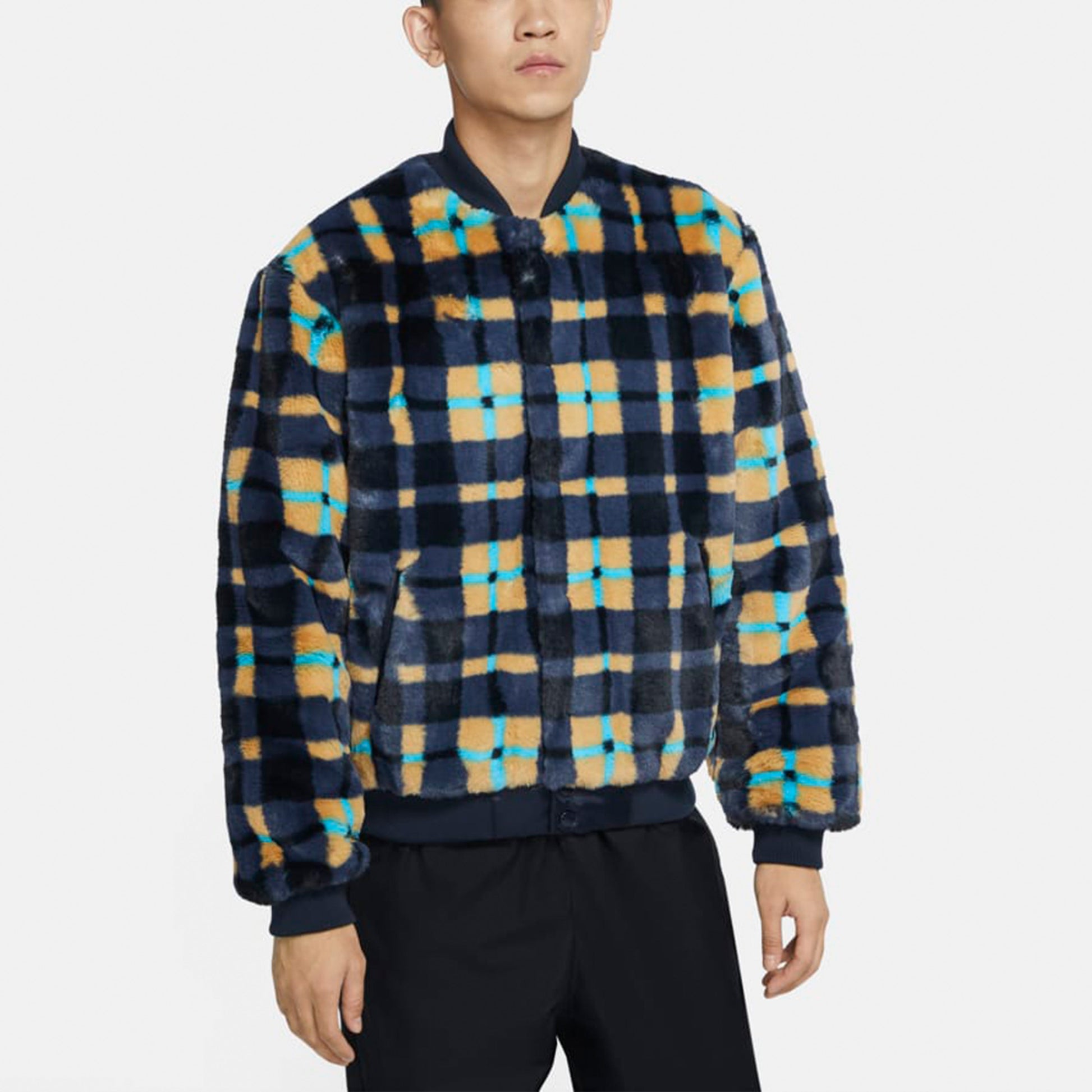 Nike SB Dunk High x Concepts Crossover Skateboard Sports Plush Plaid Jacket Asia Edition Colorblock Yellow CK7290-475