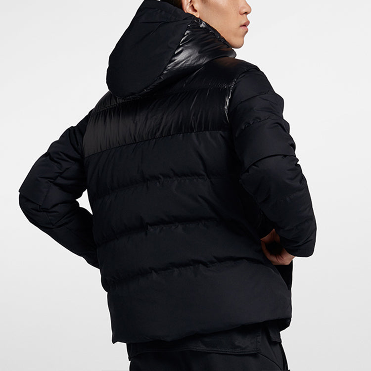 Air Jordan protection against cold Stay Warm hooded Basketball Sports Down Jacket Black 924676-010