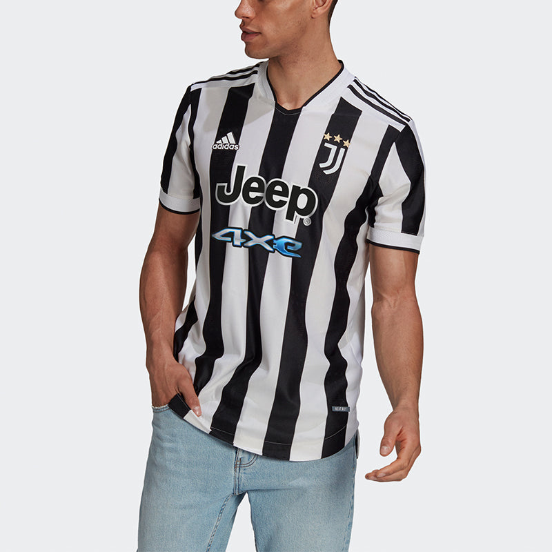 Men's adidas Juventus AU Player Edition 21-22 Season Home Soccer/Football Short Sleeve Black White T-Shirt GM7179