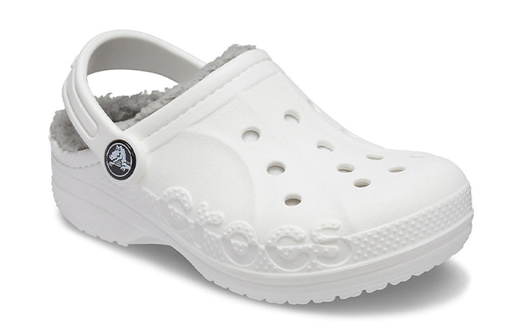 (GS) Crocs Classic Clog Stay Warm Lightweight White Gray Sandals 'White Light Gray' 205977-11H