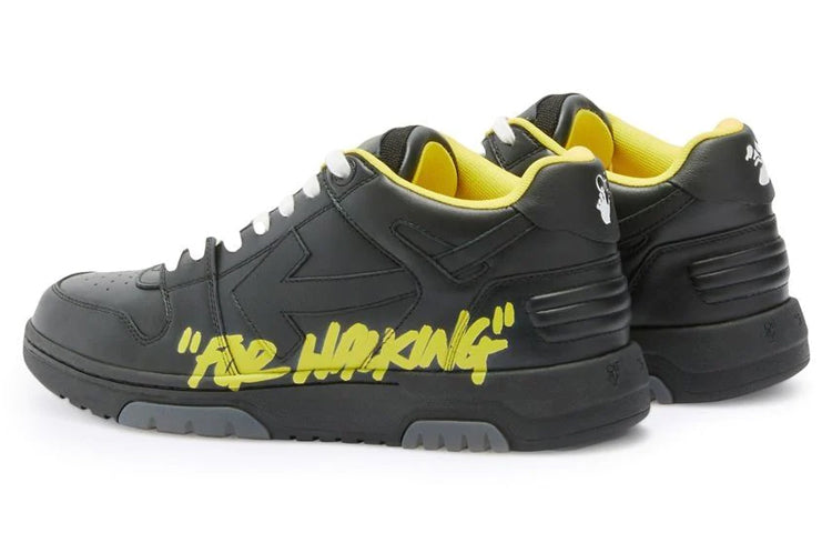 Off-White Out Of Office Low-Top For Walking Sneaker 'Black Yellow' OMIA189S22LEA0031018