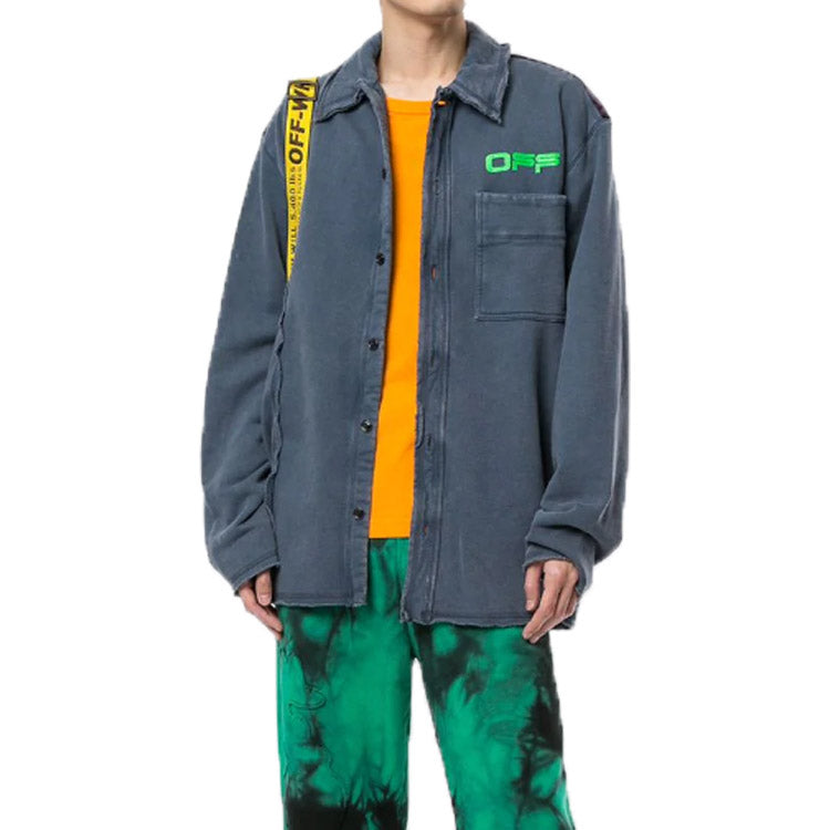 Off-White Logo Print Button Up Shirt OMGA102R20E300083245