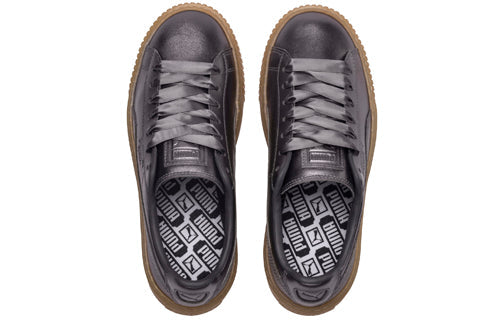 (WMNS) PUMA Basket Platform Luxe 'Silver' 366687-01