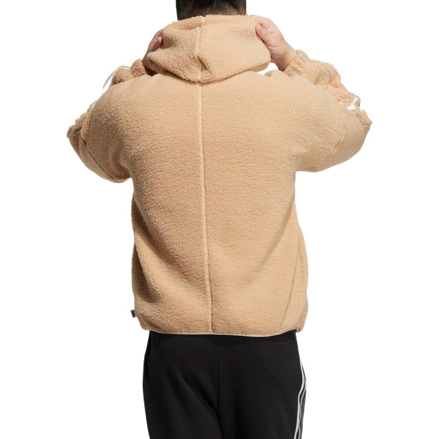 adidas Stripe  Hooded Casual Jacket Unisex Khaki HP1375