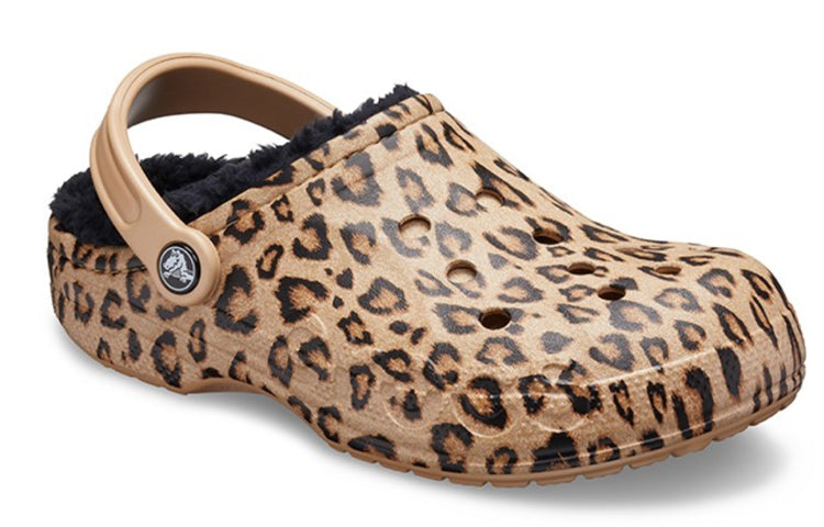 Crocs Baya Lined Clog Leopard Print Slippers 205975-98R