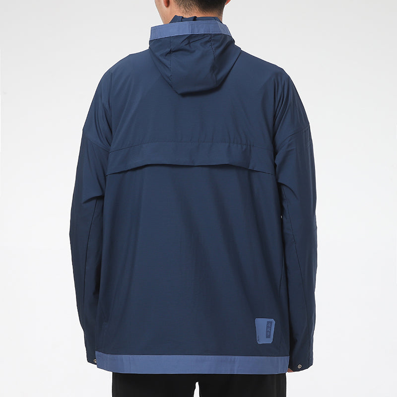 adidas Wj Wb Series Sports Windproof Hooded Jacket Navy Blue GU1765