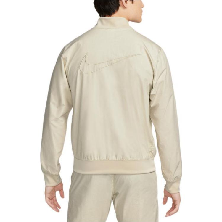 Men's Nike Solid Color Embroidered Logo Zipper Jacket Autumn Yellow DQ4590-206