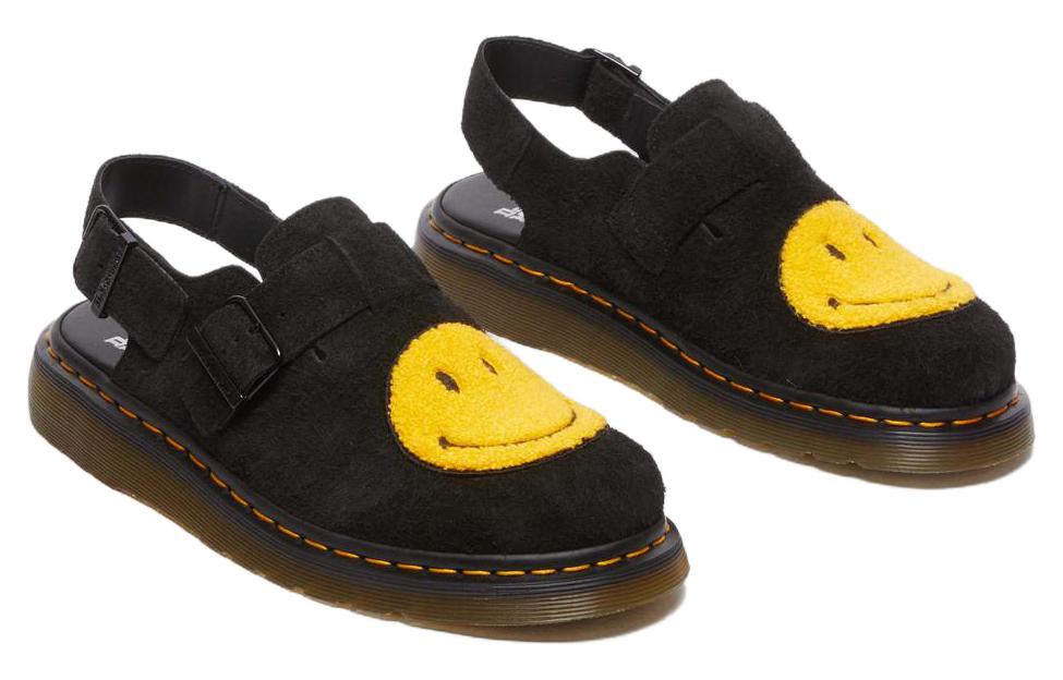 Dr. Martens x Smiley Jorge Suede Mules 'Black Yellow' 31391005