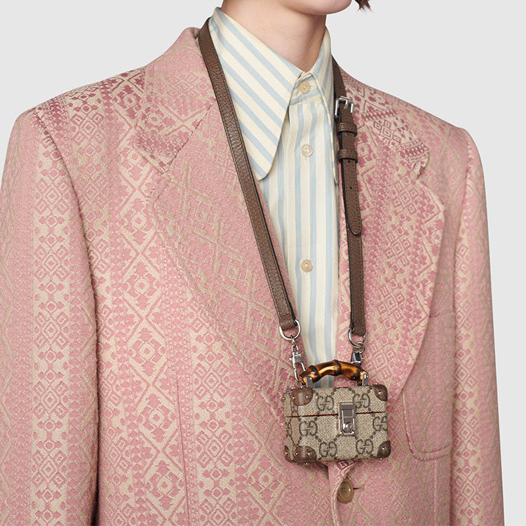 Gucci Unisex Canvas Old Flower Logo AirPods Pro Single-Shoulder Bag Brown 'Cream' 645205-K9GSN-8358