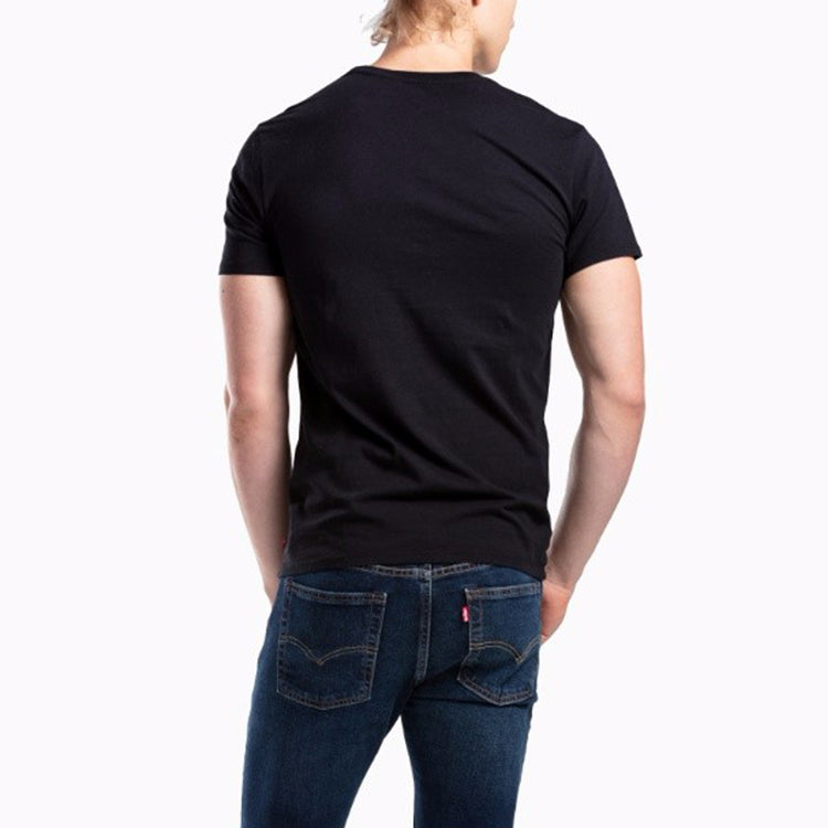 Men's Levis Logo Printing Round Neck Short Sleeve Black T-Shirt 22491-0427