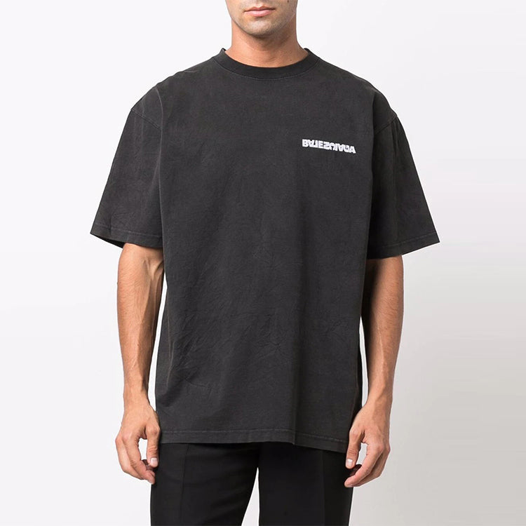 Balenciaga Turn Slit T-Shirt 'Black' 641655TLVB39034