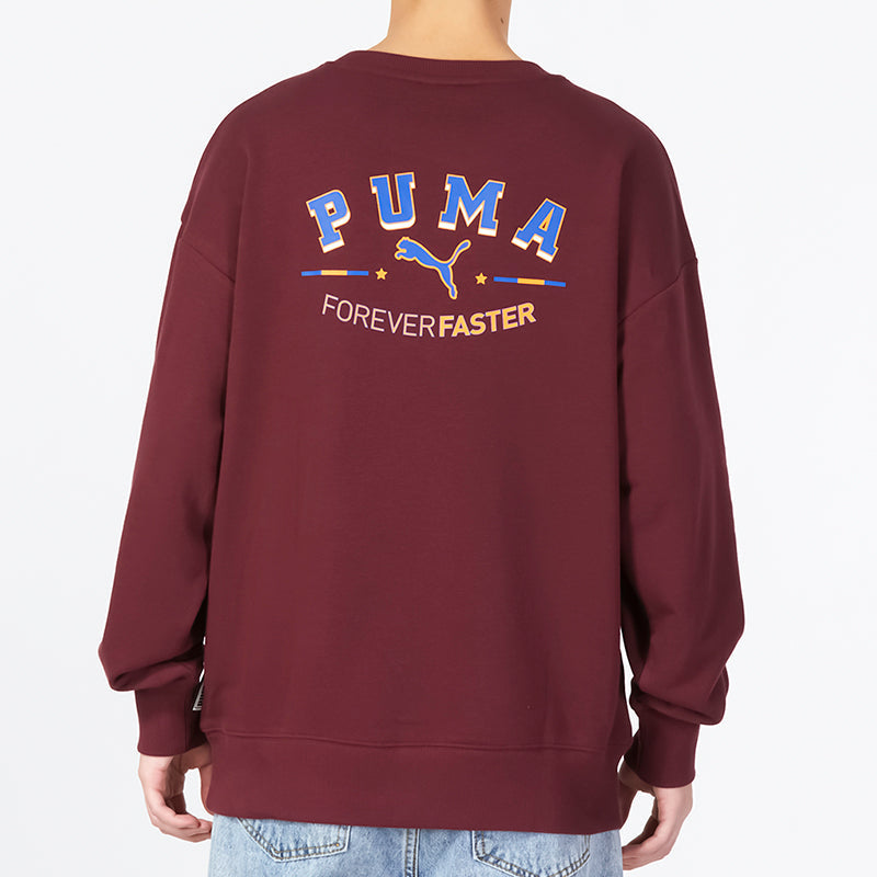 PUMA Team Crew Graphic Sweater 'Burgundy' 622275-42