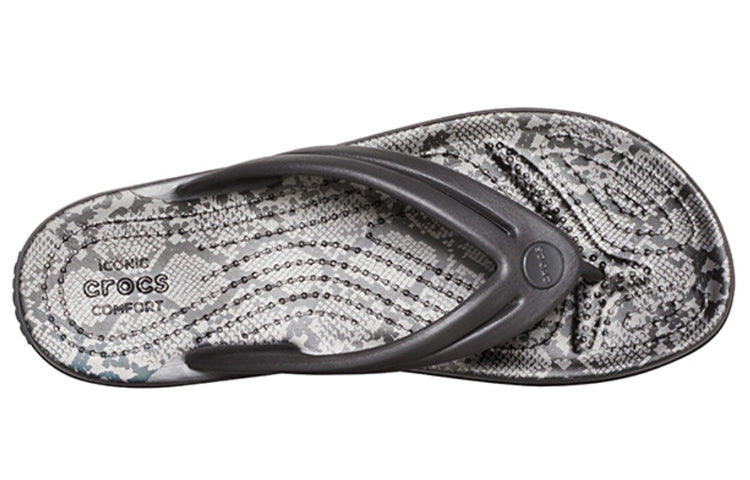 (WMNS) Crocs Leopard print Printing Flip-Flops Shoe Black 206490-02W
