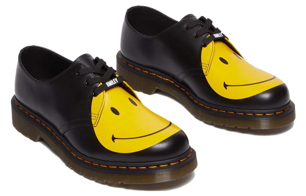 (WMNS) Dr.Martens 1461 Smiley Smooth Leather Oxford Shoes 'Black Yellow' 31390005
