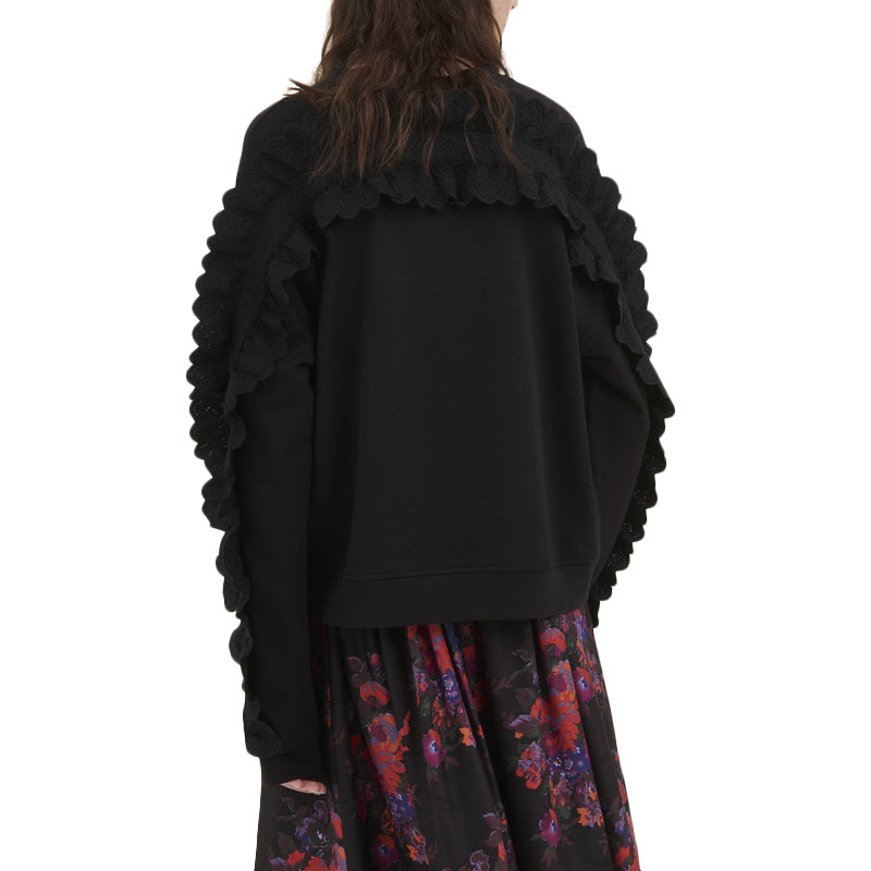 (WMNS) Alexander McQueen Round Neck Long Sleeves Top 'Black' 512450-RLJ45-1000