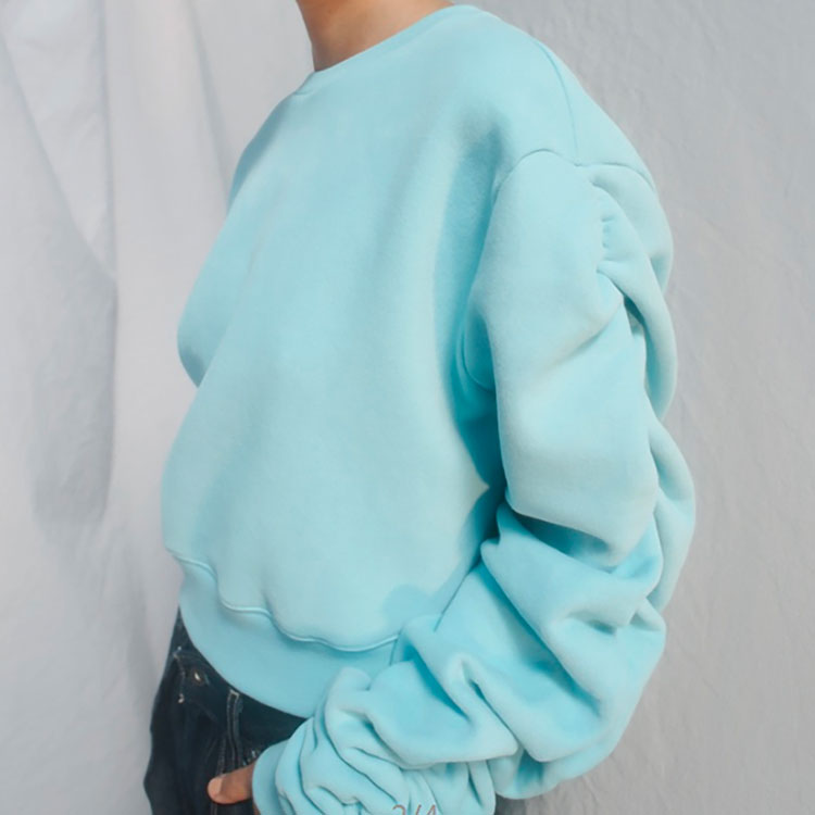 (WMNS) Levi's Solid Color Fleece Lined T-Shirt 'Blue' 17646-0003