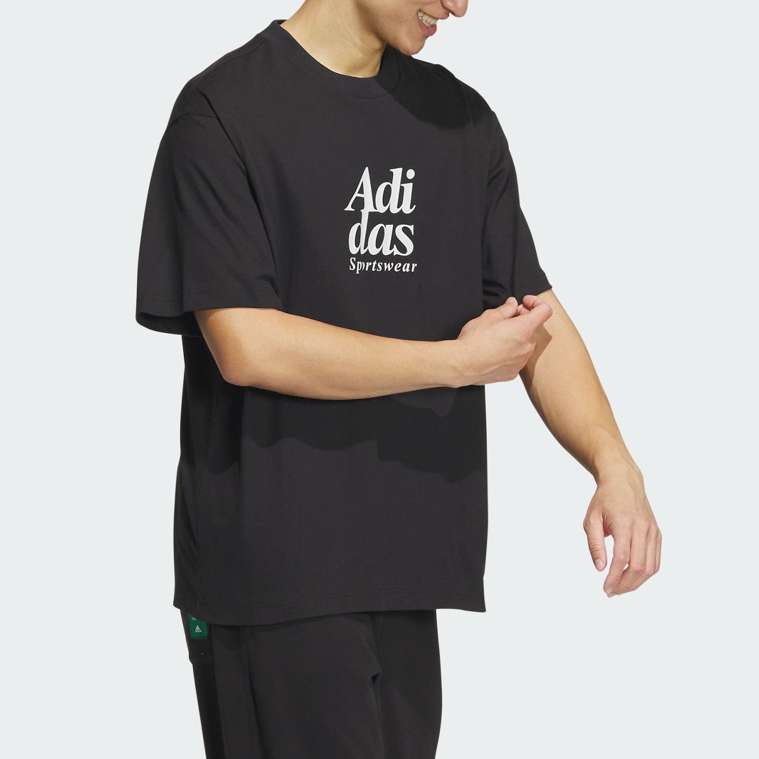 adidas Graphic T-Shirt Asia Sizing 'Black White' IT3925