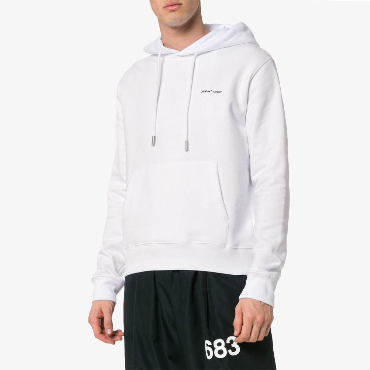 Off-White SS19 Printing Drawstring Printing Cotton Fleece Men White OMBB034S19D250220110